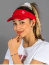 Visor with embroidery Kanatitsa - red